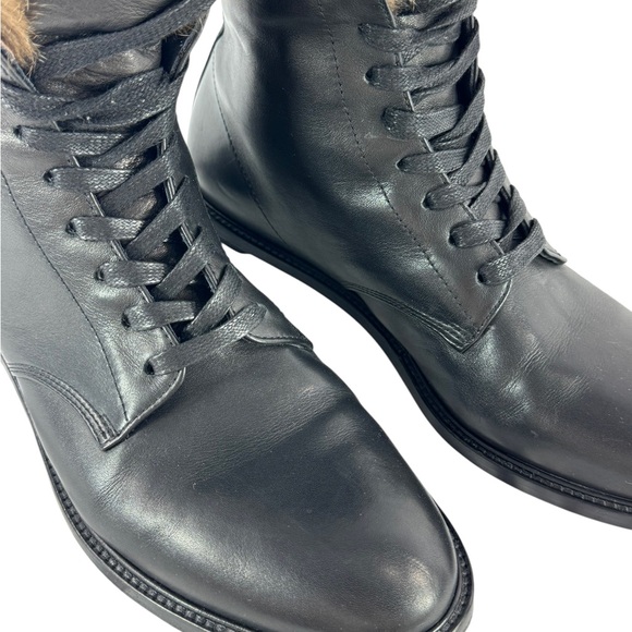 VALAS Los Angeles Black Leather Men's Fur Ankle Boots Made in Italy Marked as 9 - Picture 6 of 9